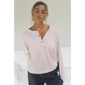 Hemp Bay Henley - Pink Cream
