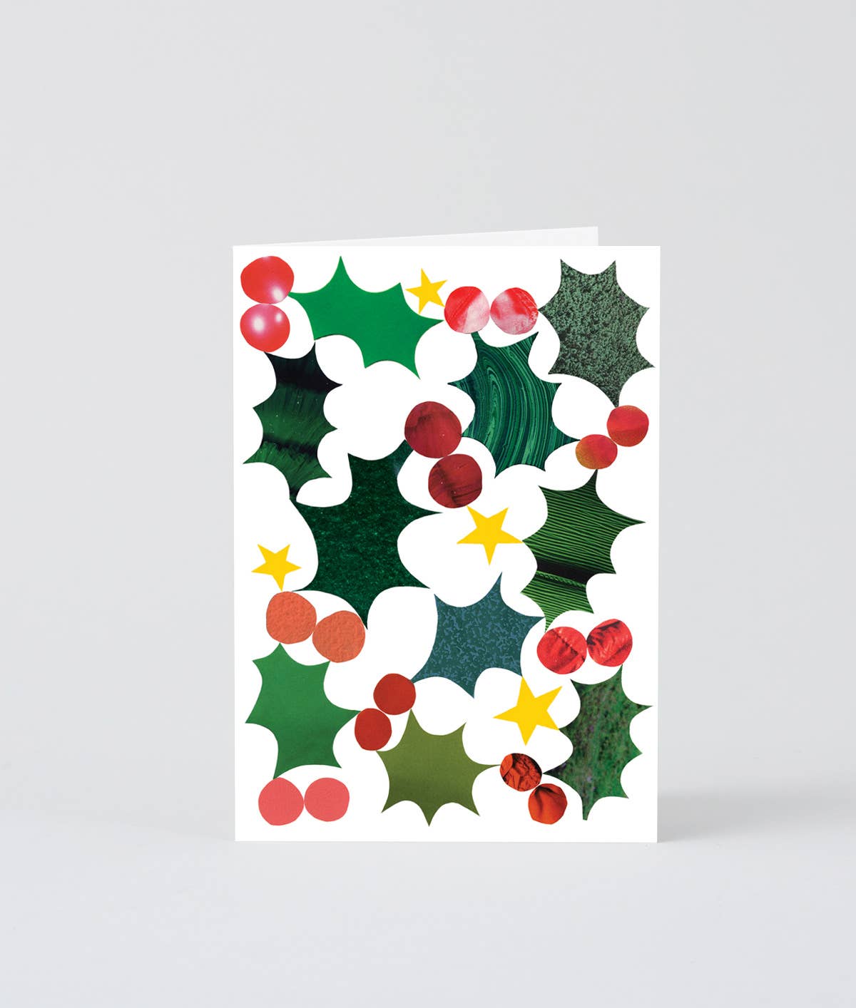 Holly Christmas Embossed Greeting Card