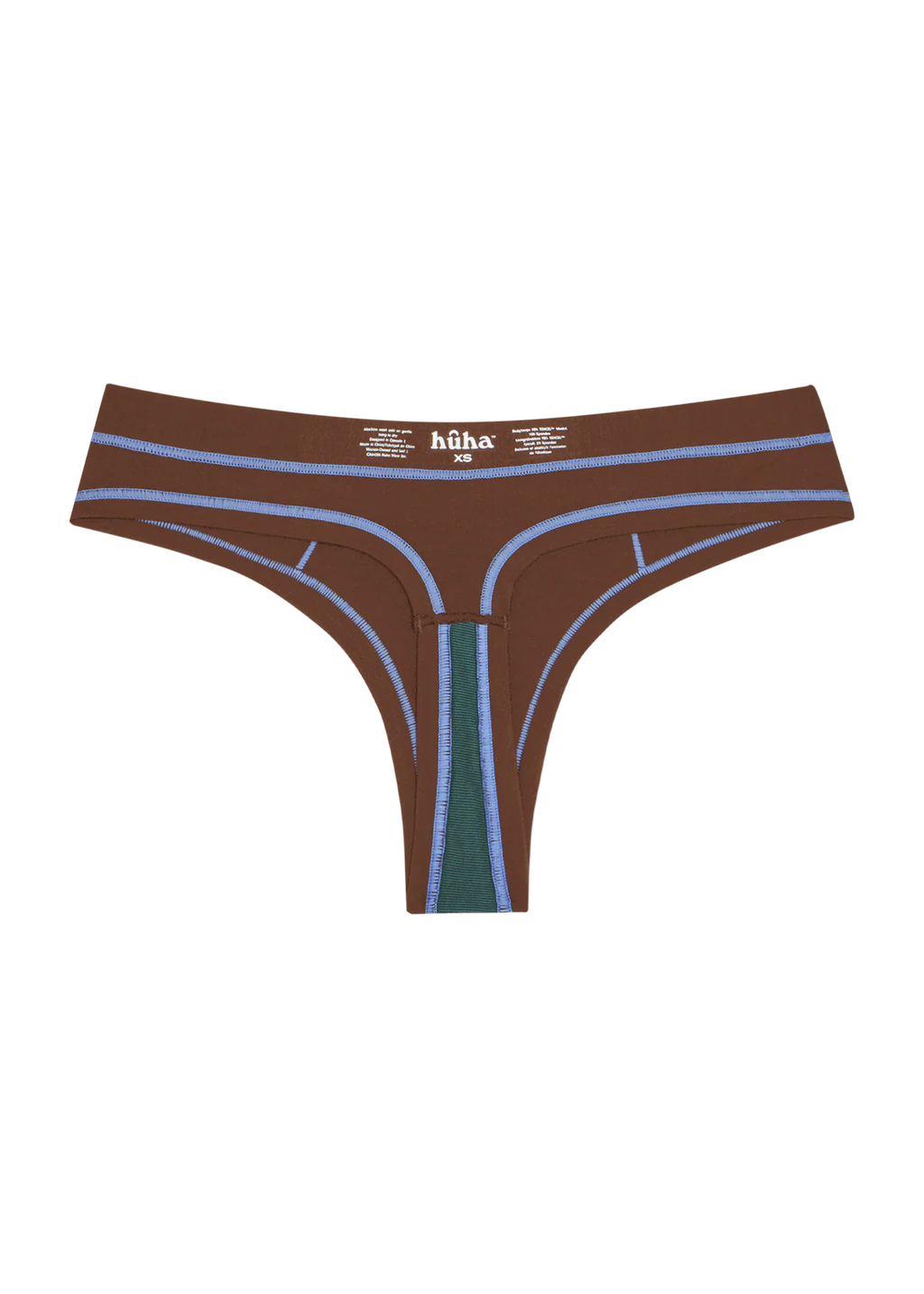 Mineral Thong - Brown and Sky Blue Stitch