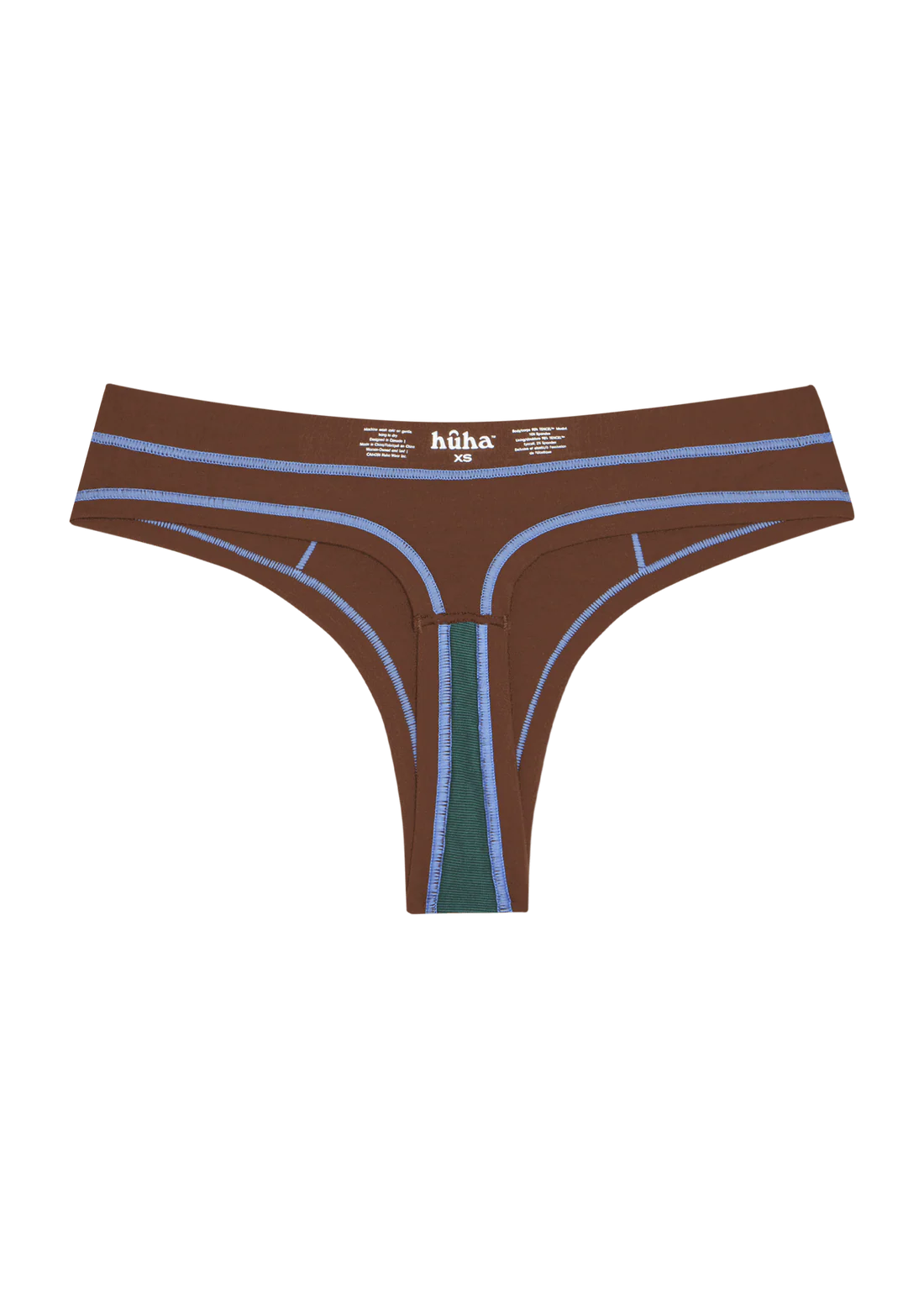 Mineral Thong - Brown and Sky Blue Stitch