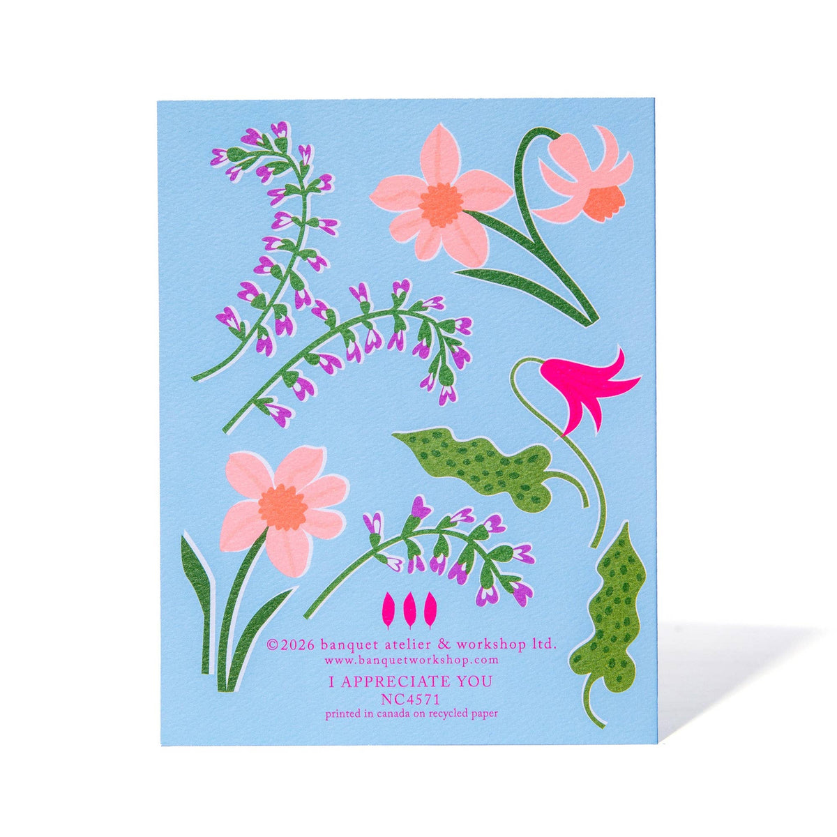 I Appreciate You Spring Flowers Card