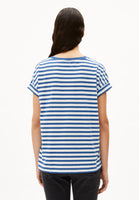Idaara Stripes Organic Cotton T Shirt - White/Dark Morning