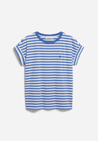 Idaara Stripes Organic Cotton T Shirt - White/Dark Morning