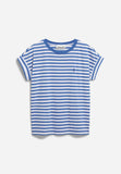 Idaara Stripes Organic Cotton T Shirt - White/Dark Morning