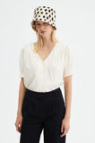 Puff Sleeve V Neck Woven