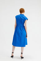 Blue Midi Shirt Dress