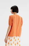 Orange Crinkle Short Sleeve Shirt