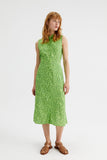 Green Floral Print Midi Shirt Dress