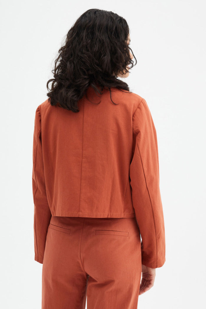 Short Blazer With Lapel Collar