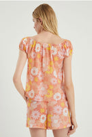 Orange Floral Crop Top