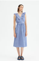 Ruffled Gingham Midi Dress