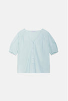 Puff Sleeve V Neck Woven