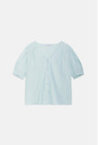 Puff Sleeve V Neck Woven