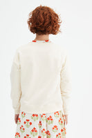 Flower Print Plush Sweatshirt