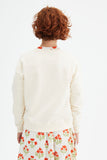 Flower Print Plush Sweatshirt