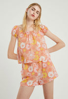Orange Floral Crop Top