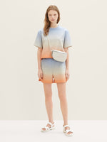 Ombre Cropped Short Sleeve Sweatshirt