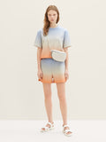 Ombre Cropped Short Sleeve Sweatshirt