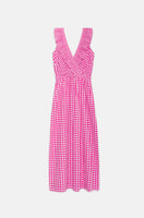 Ruffled Gingham Midi Dress