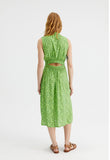 Green Floral Print Midi Shirt Dress