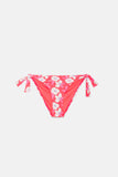 Red Flower Classic Bikini Bottoms with Tie