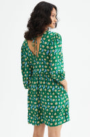 Bold Floral Flare Cut Mini Dress