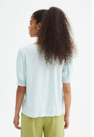 Puff Sleeve V Neck Woven