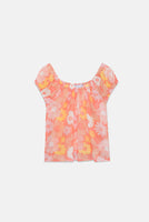 Orange Floral Crop Top