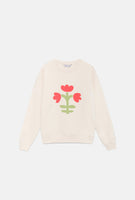 Flower Print Plush Sweatshirt