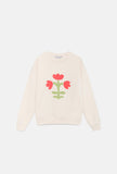 Flower Print Plush Sweatshirt