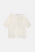 Puff Sleeve V Neck Woven