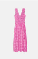 Ruffled Gingham Midi Dress