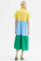Tri Tone Midi Shirt Dress