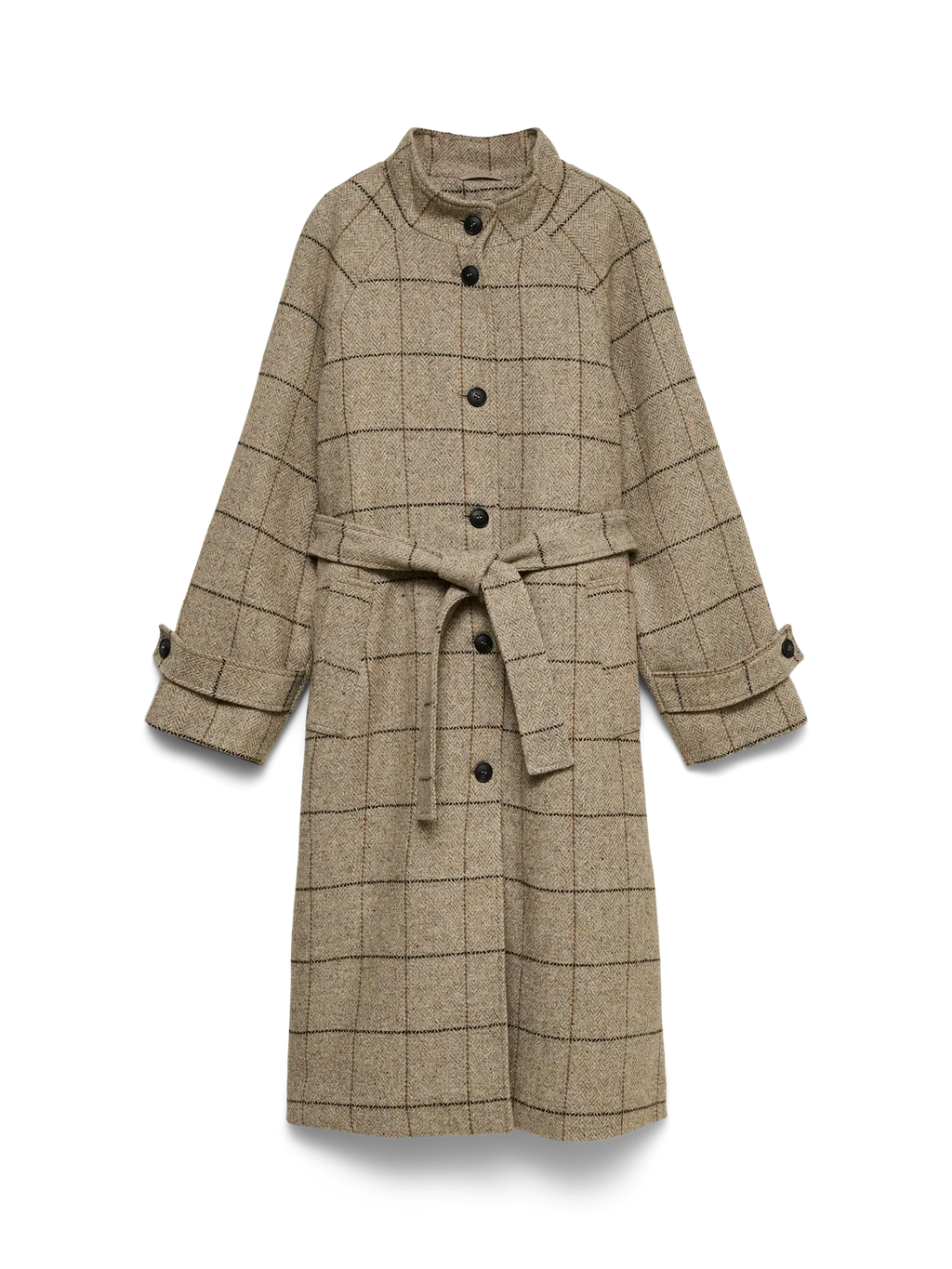 Gemma Long Wool-Blend Coat - Light Grey Melange