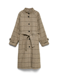 Gemma Long Wool-Blend Coat - Light Grey Melange