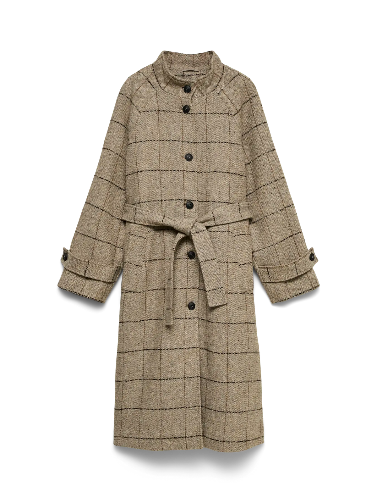 Gemma Long Wool-Blend Coat - Light Grey Melange