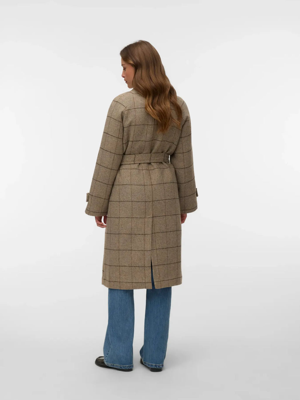 Gemma Long Wool-Blend Coat - Light Grey Melange