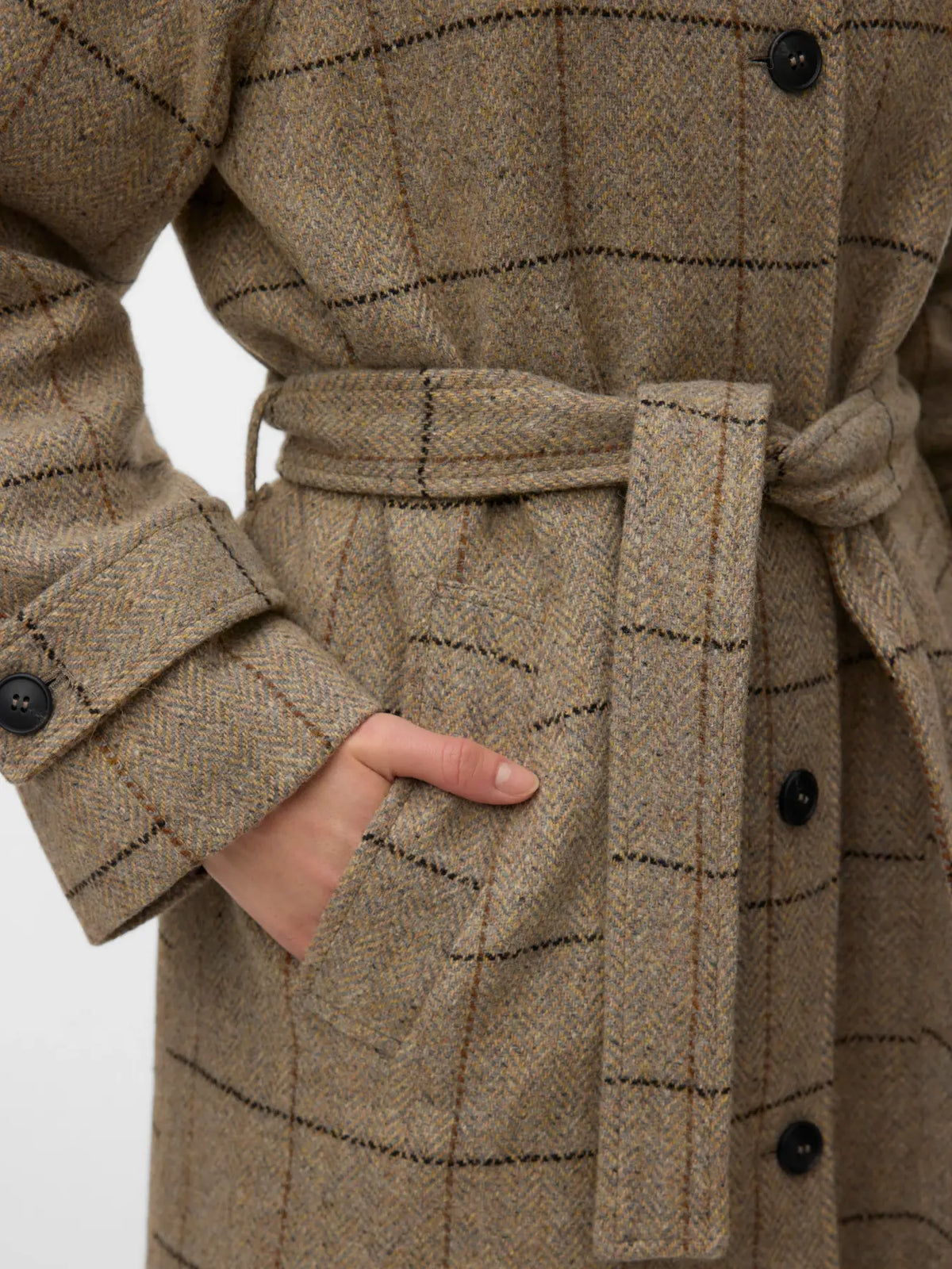 Gemma Long Wool-Blend Coat - Light Grey Melange