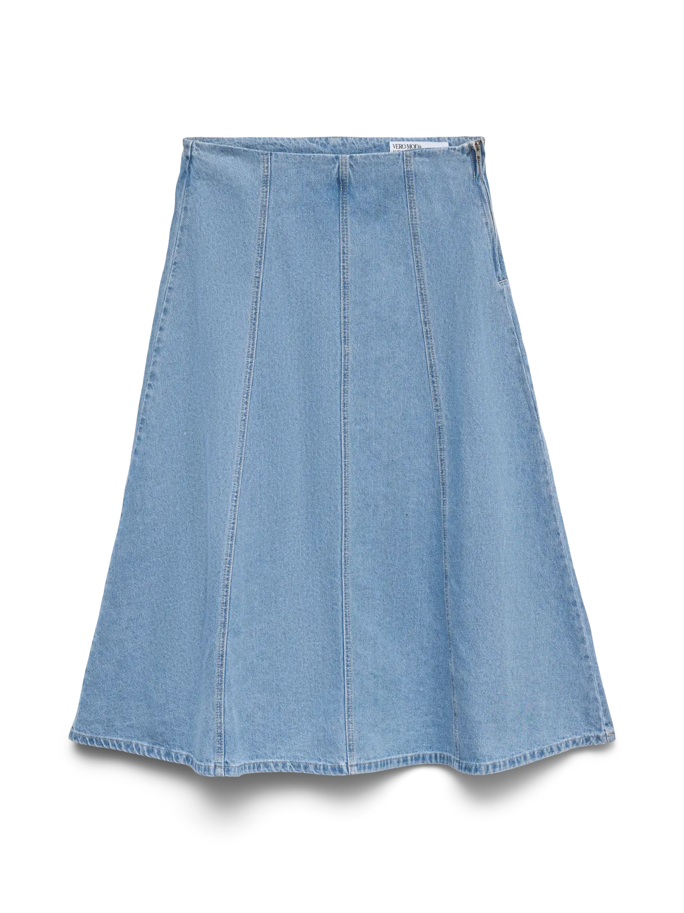 Sigga A-Line Denim Skirt - Light Blue Denim