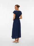 Nellie V-Neck Short Sleeve Dress - Navy Blazer