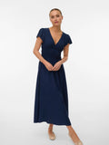 Nellie V-Neck Short Sleeve Dress - Navy Blazer
