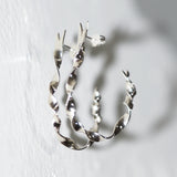 Twisted Ribbon Half Hoops - Large