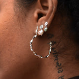 Twisted Ribbon Half Hoops - Large