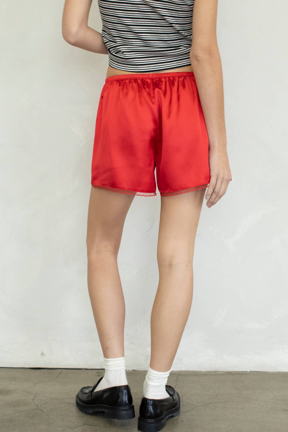 Lia Satin Shorts - Red