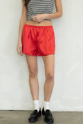 Lia Satin Shorts - Red