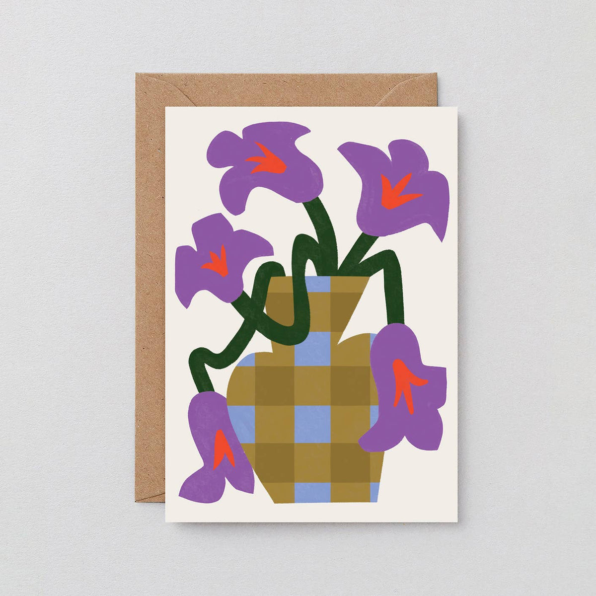 Lilies in Vase Embossed Greeting Card