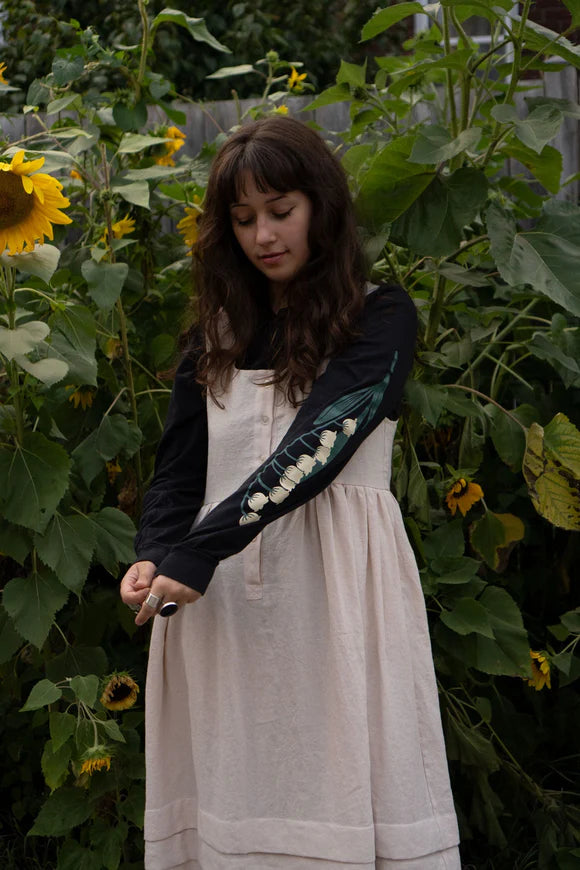 Lily of the Valley Long Sleeve Tee - Black