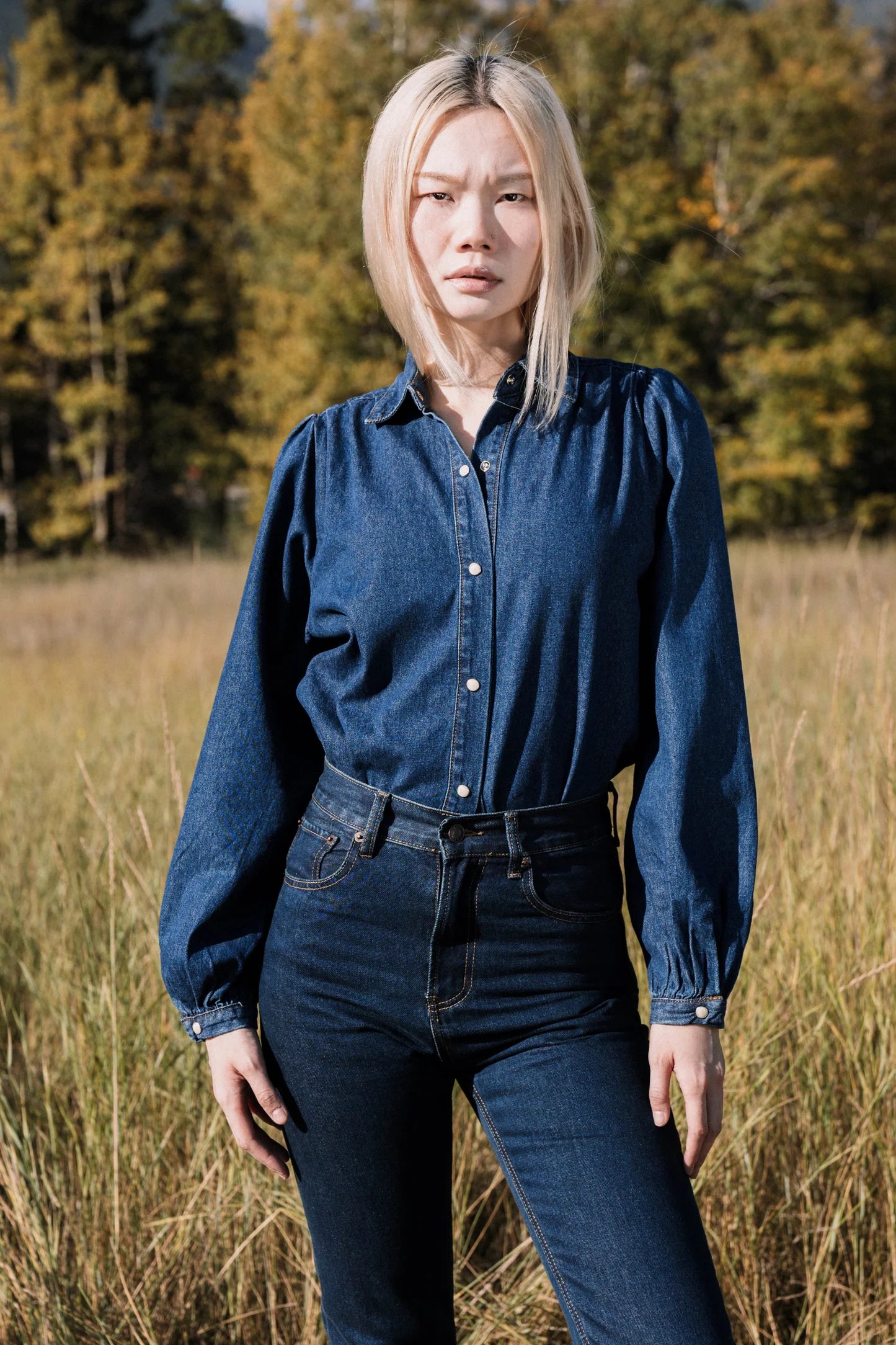Louise Denim Shirt Dark Blue