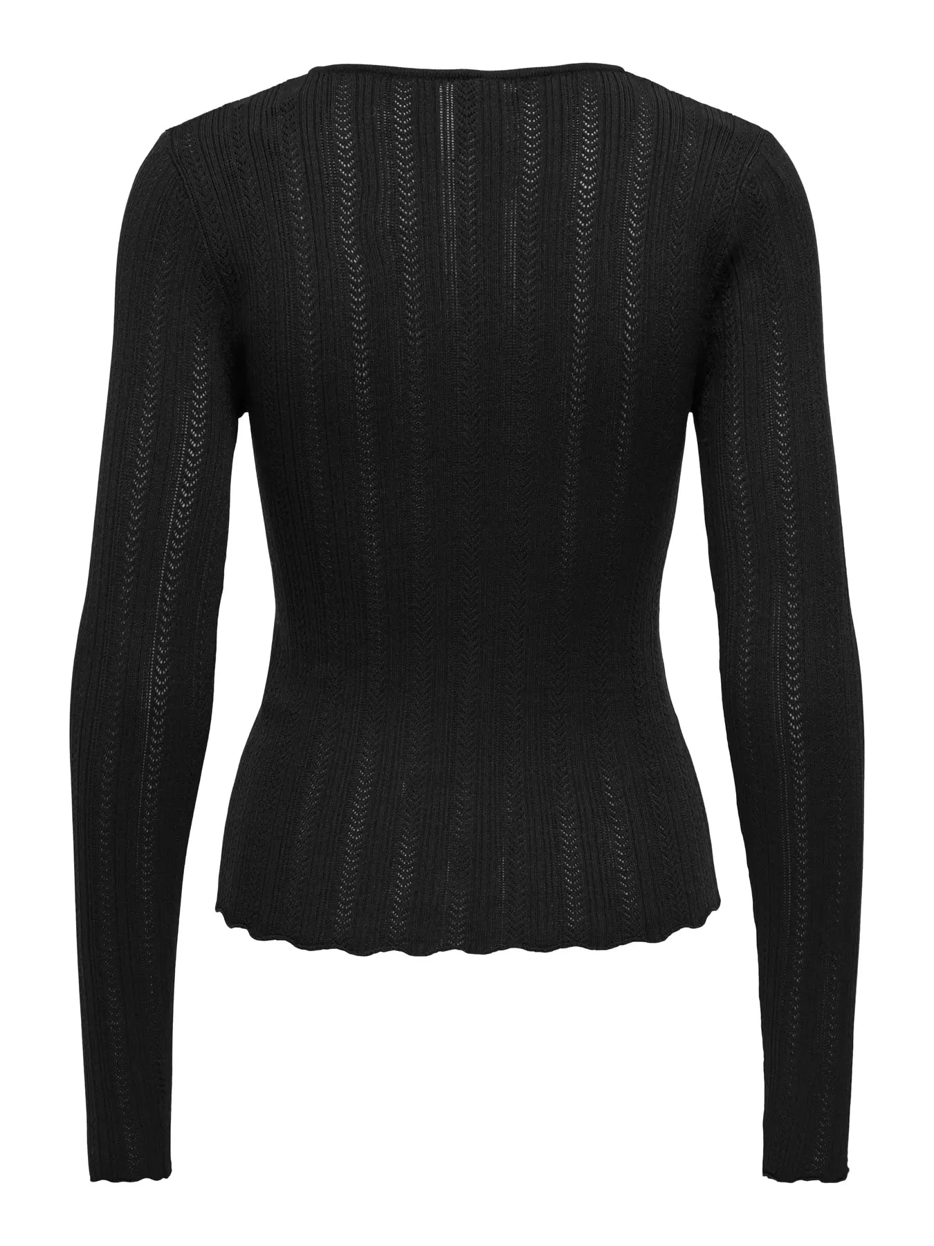 Aloha Pointelle O-Neck Knit Top