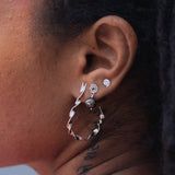 Twisted Ribbon Half Hoops - Medium